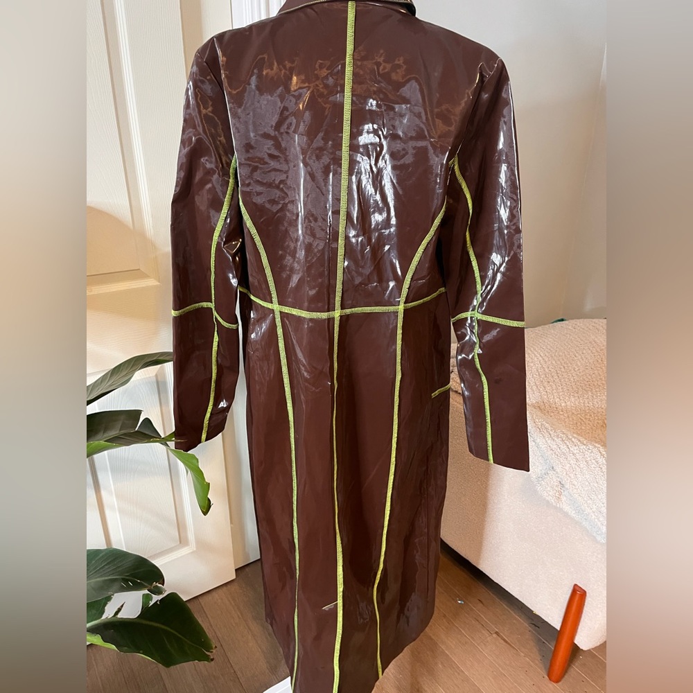 I.AM.GIA Dolls Kill vinyl chocolate trench coat, L, new - Picture 14 of 16